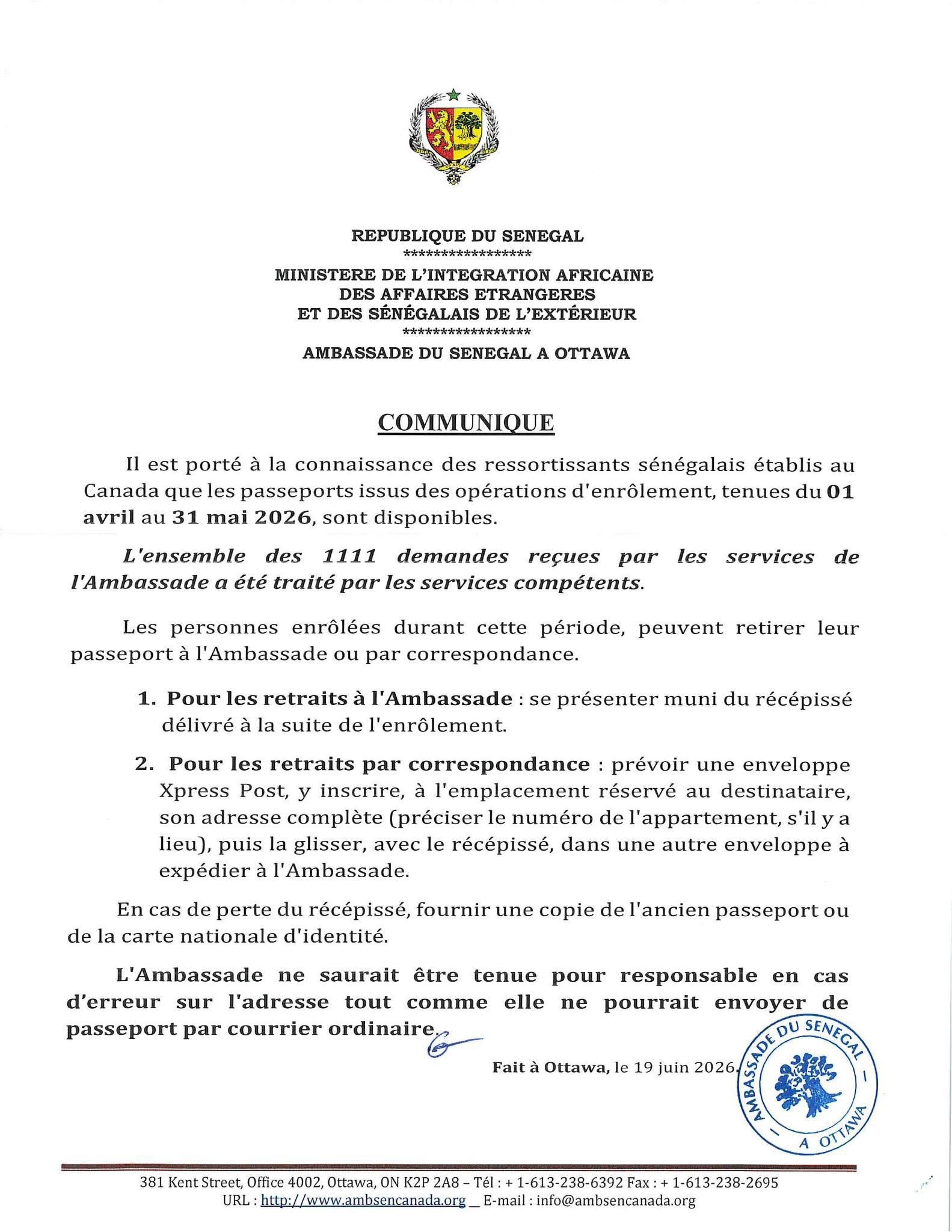 Opération d’enrôlement